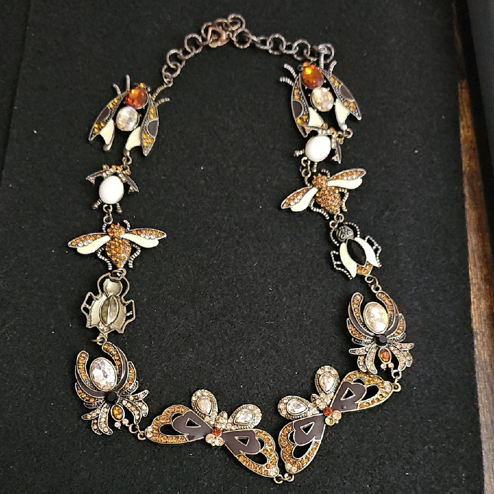 Sassy Jones Vintage Gold and Silver Insect Necklace
